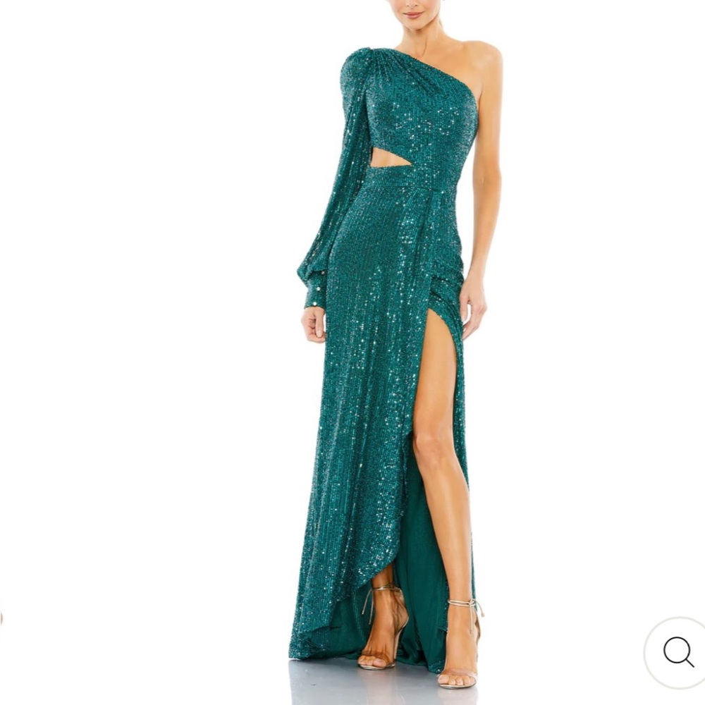 Teal sequined dress